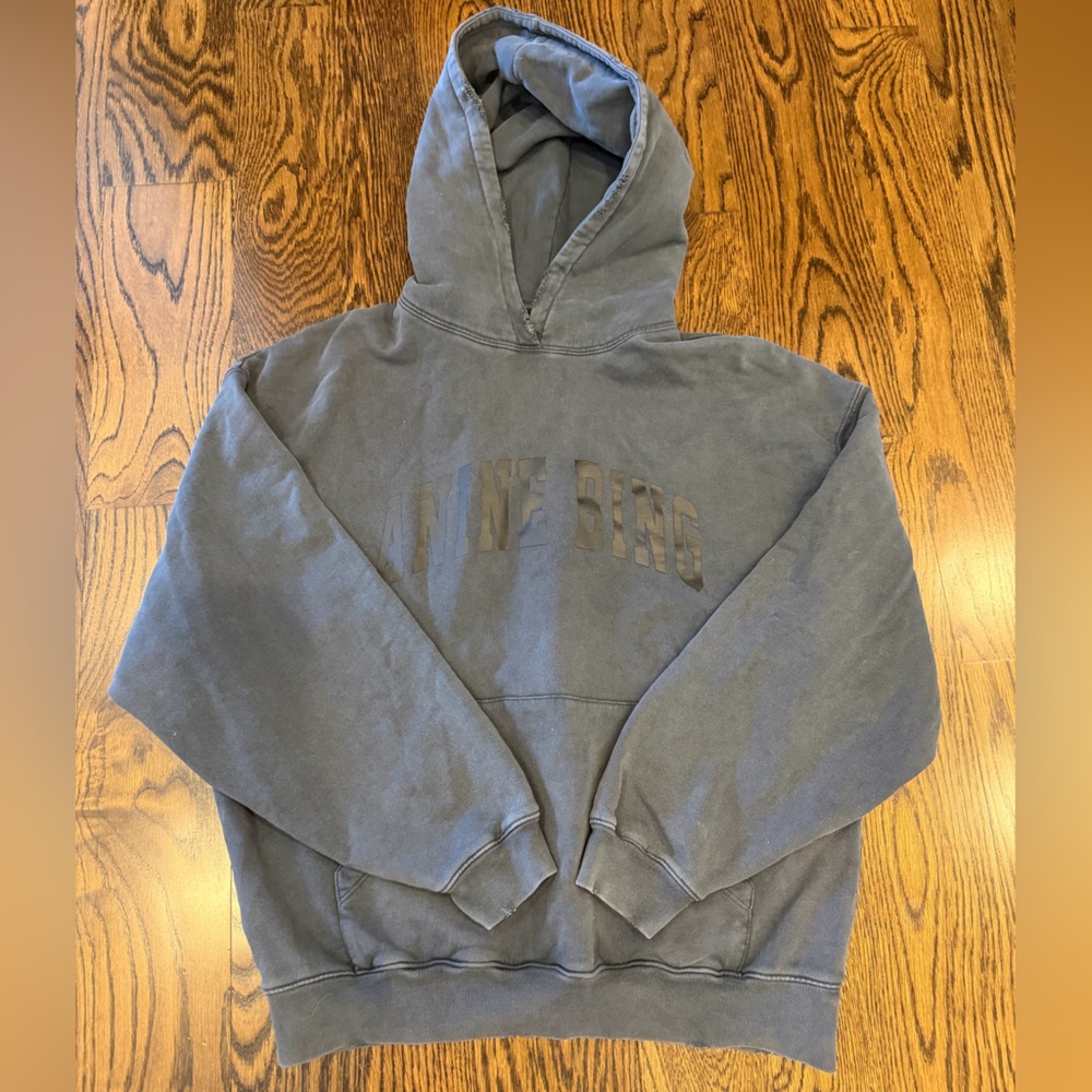 Anine Bing Dark washed black Harvey sweatshirt sz xs!!